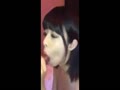 前髪パッツンパイパンまんこの無修正ゴックンフェラ抜き